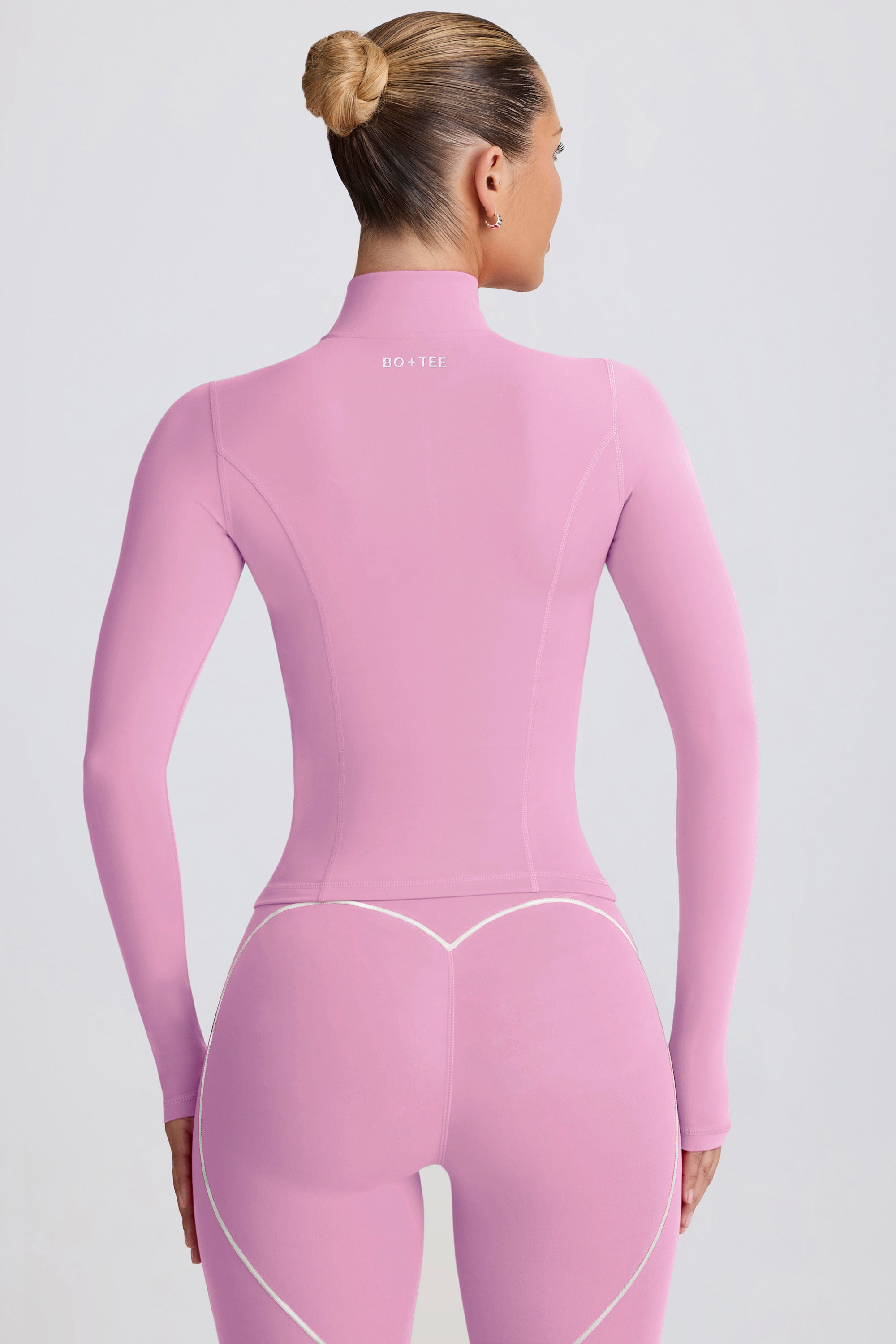 Soft Active Zip-Up Jacket in Dusty Pink