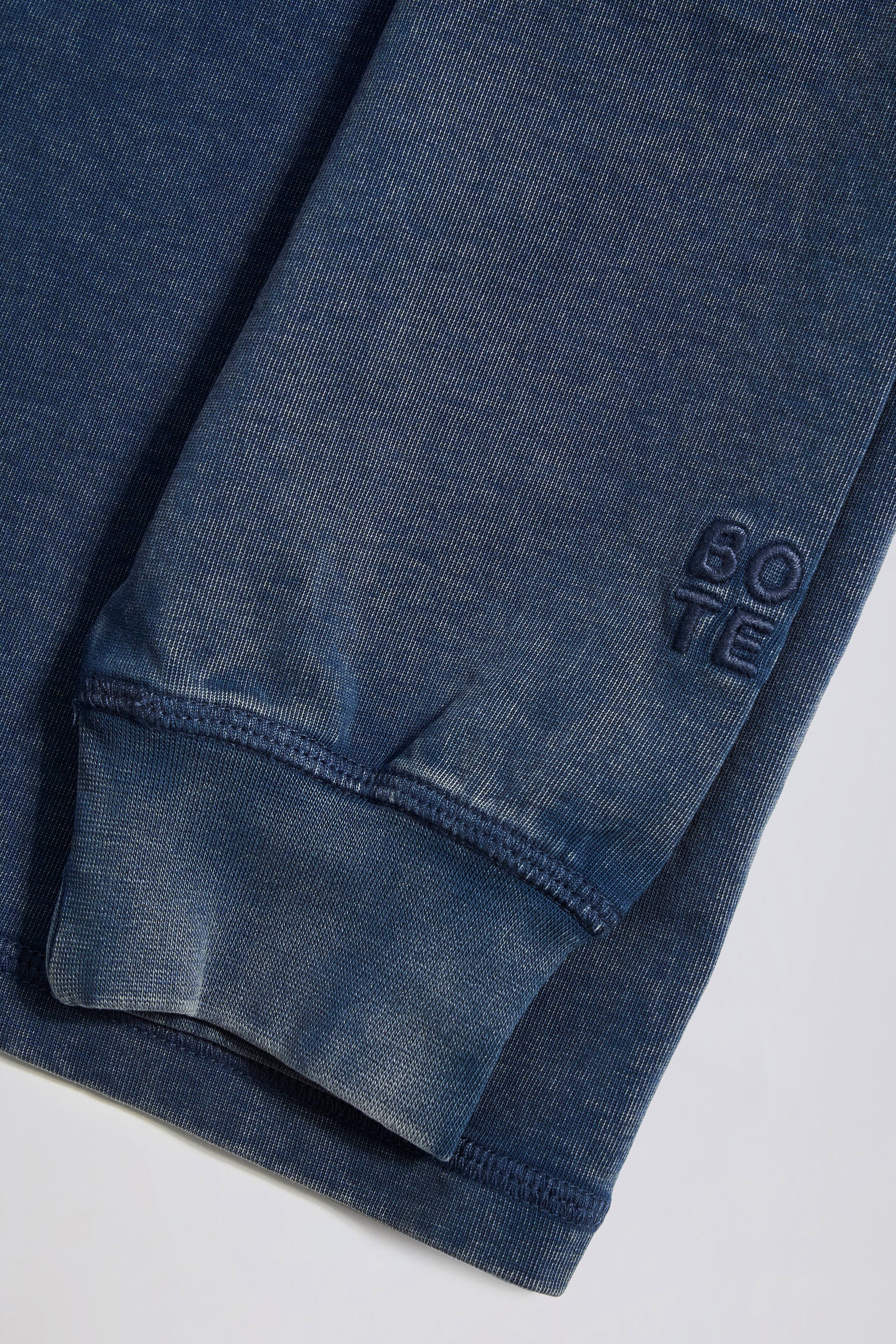 Acid Wash Long-Sleeve Oversized T-Shirt in Blue